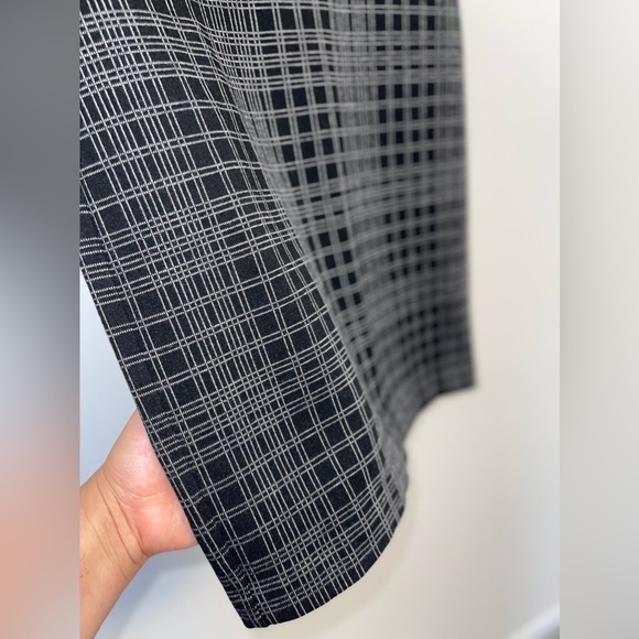 Theory Rijik Dress Black Plaid Structured Knit Shift 4 dark academia old money - Picture 6 of 8